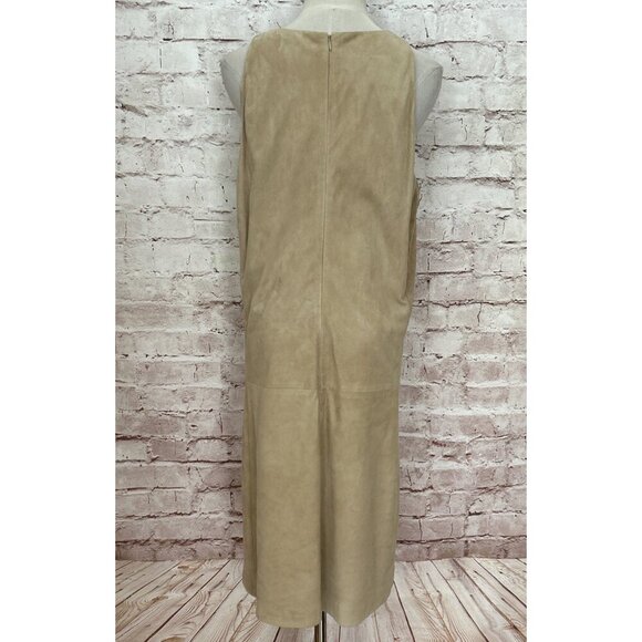 POLO RALPH LAUREN Womens Sleeveless Goat Suede Sheath Dress Palomino Tan Size 14 - Picture 6 of 6